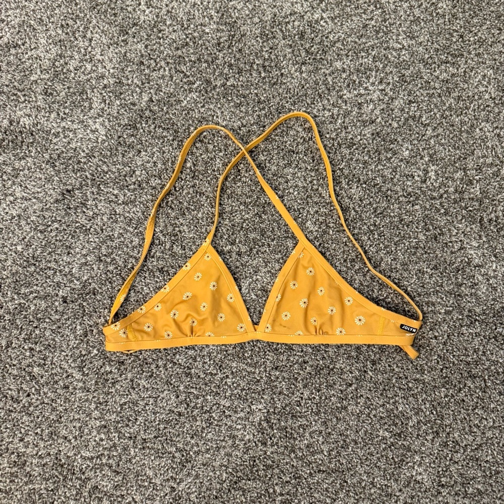 Jolyn Yellow Sunflower Triangle Bikini Top